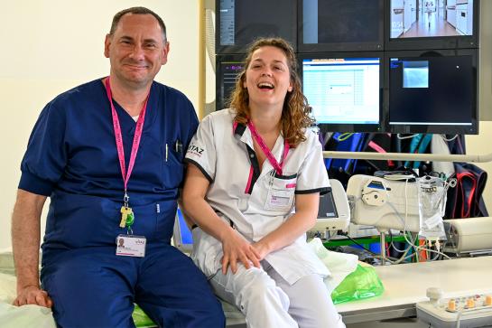 Tom Troubleyn en Lisa Van Semmentier van de polikliniek Cardiologie