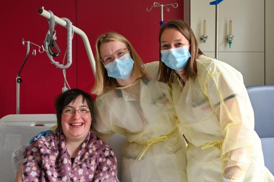 Patiente Tine en verpleegkundigen Oncologie